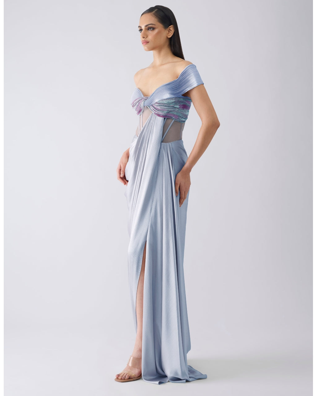 Metallic Metallic Blue Gown