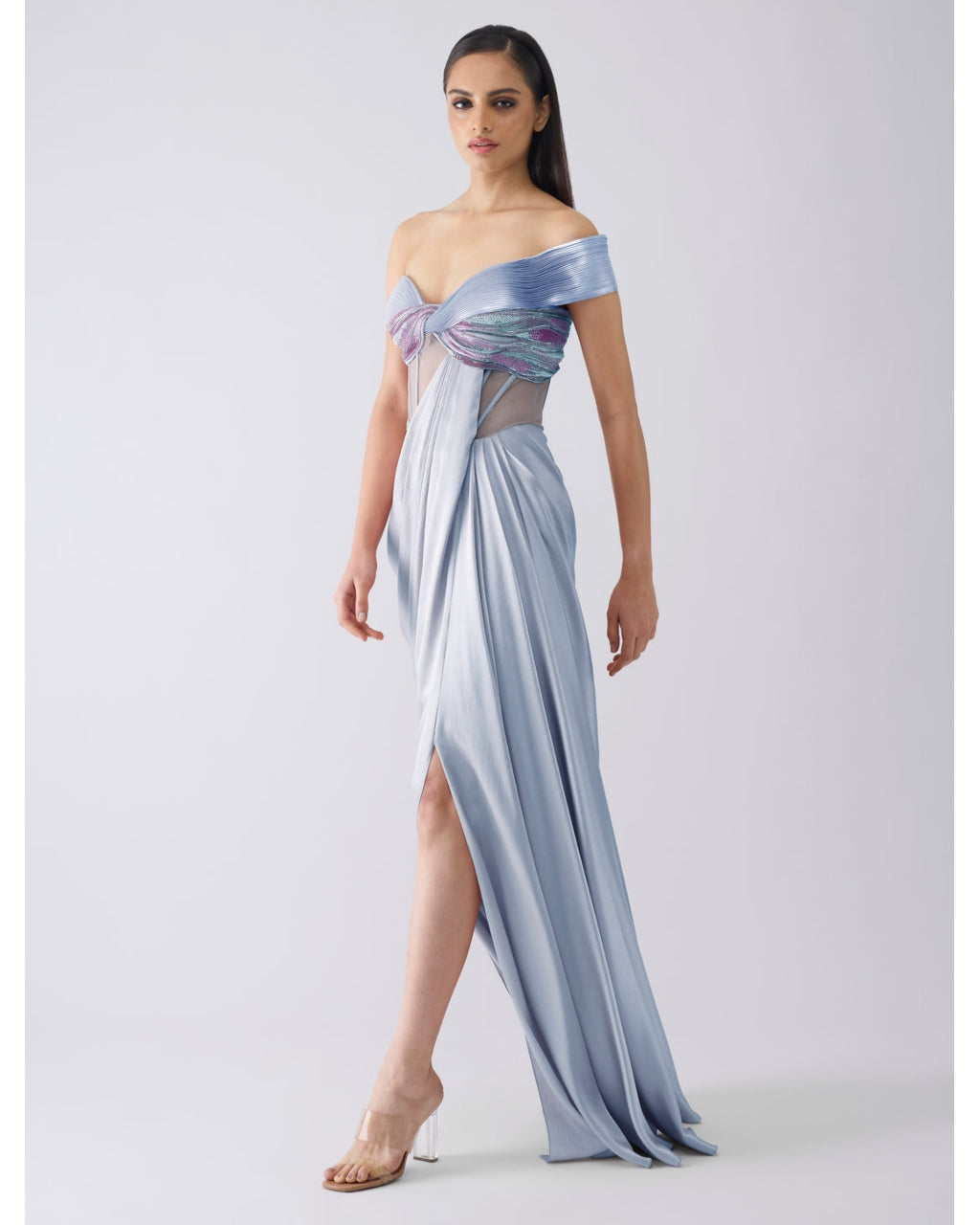 Metallic Metallic Blue Gown
