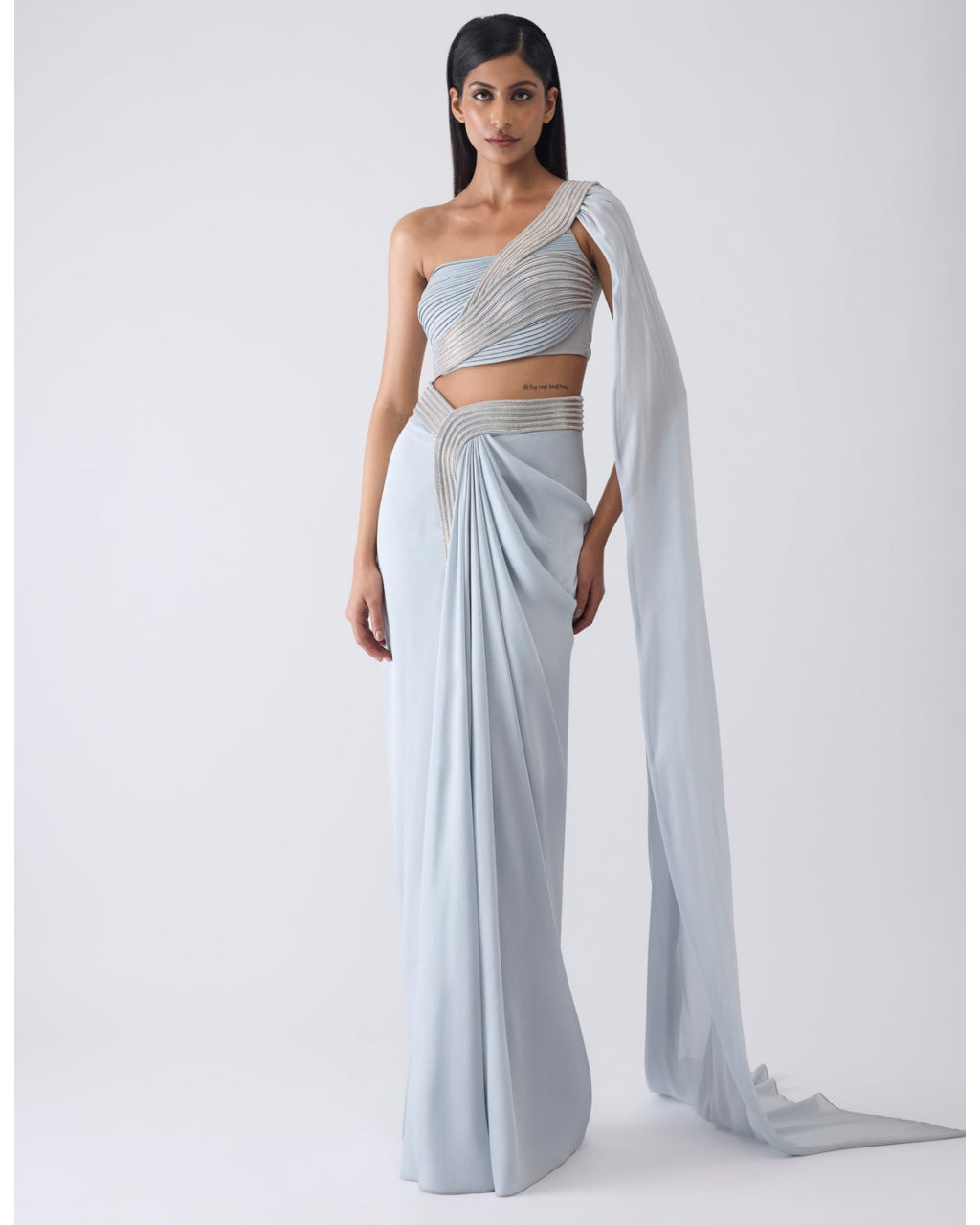 Moulded Crystalvein Blue Top And Skirt