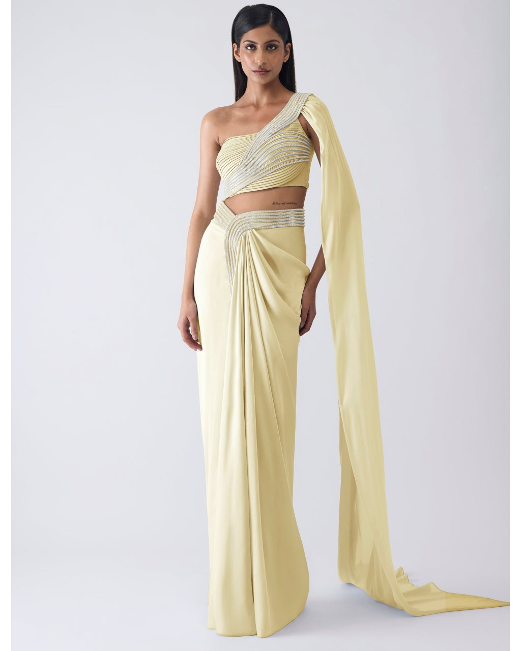 Moulded Crystalvein Yellow Top And Skirt