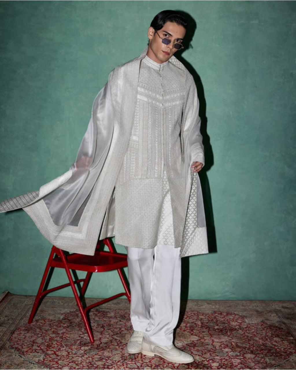 Baroque 2.0 Classic Achkan Set With Stole