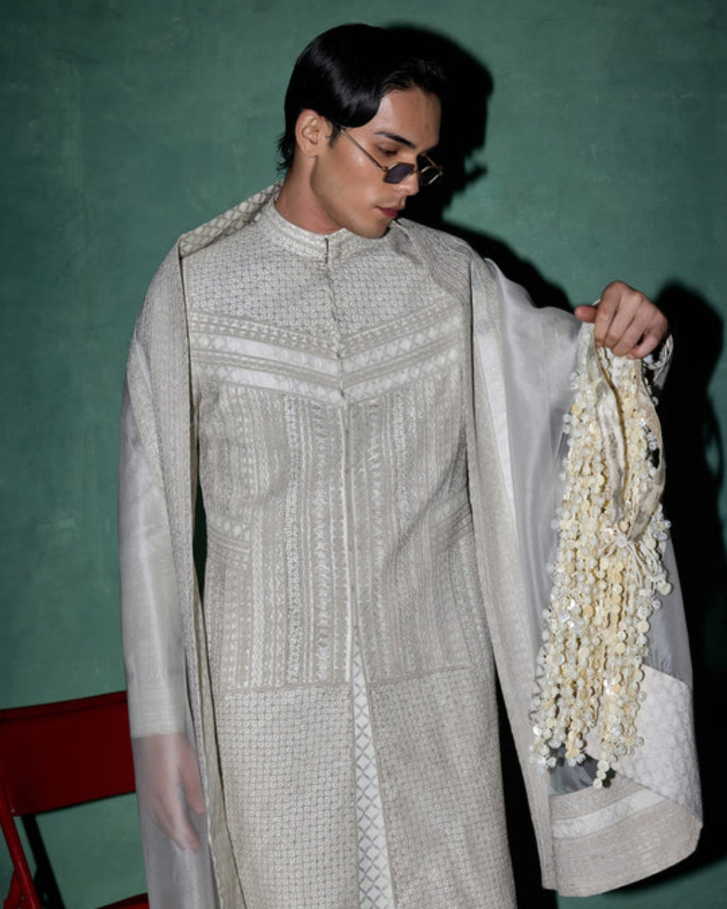 Baroque 2.0 Classic Achkan Set With Stole