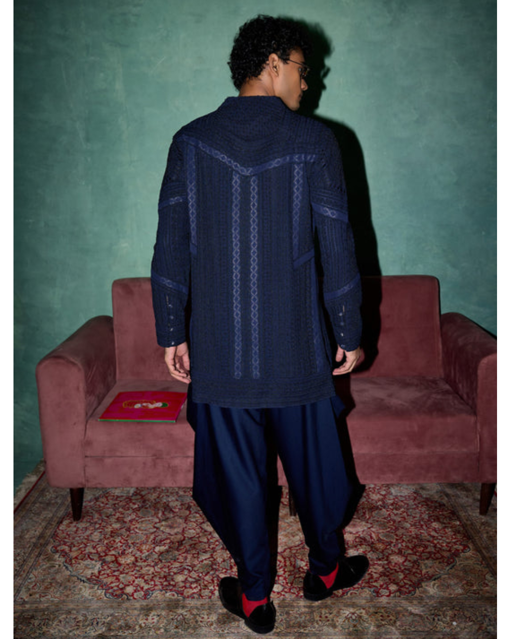 Navy Baroque 2.0 Crop Jacket Set