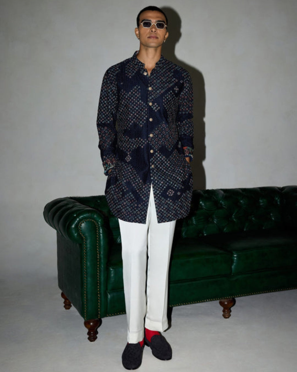 Navy Candy Nehru Jacket Set