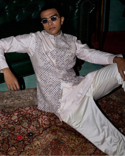 Pink Candy Nehru Jacket Set