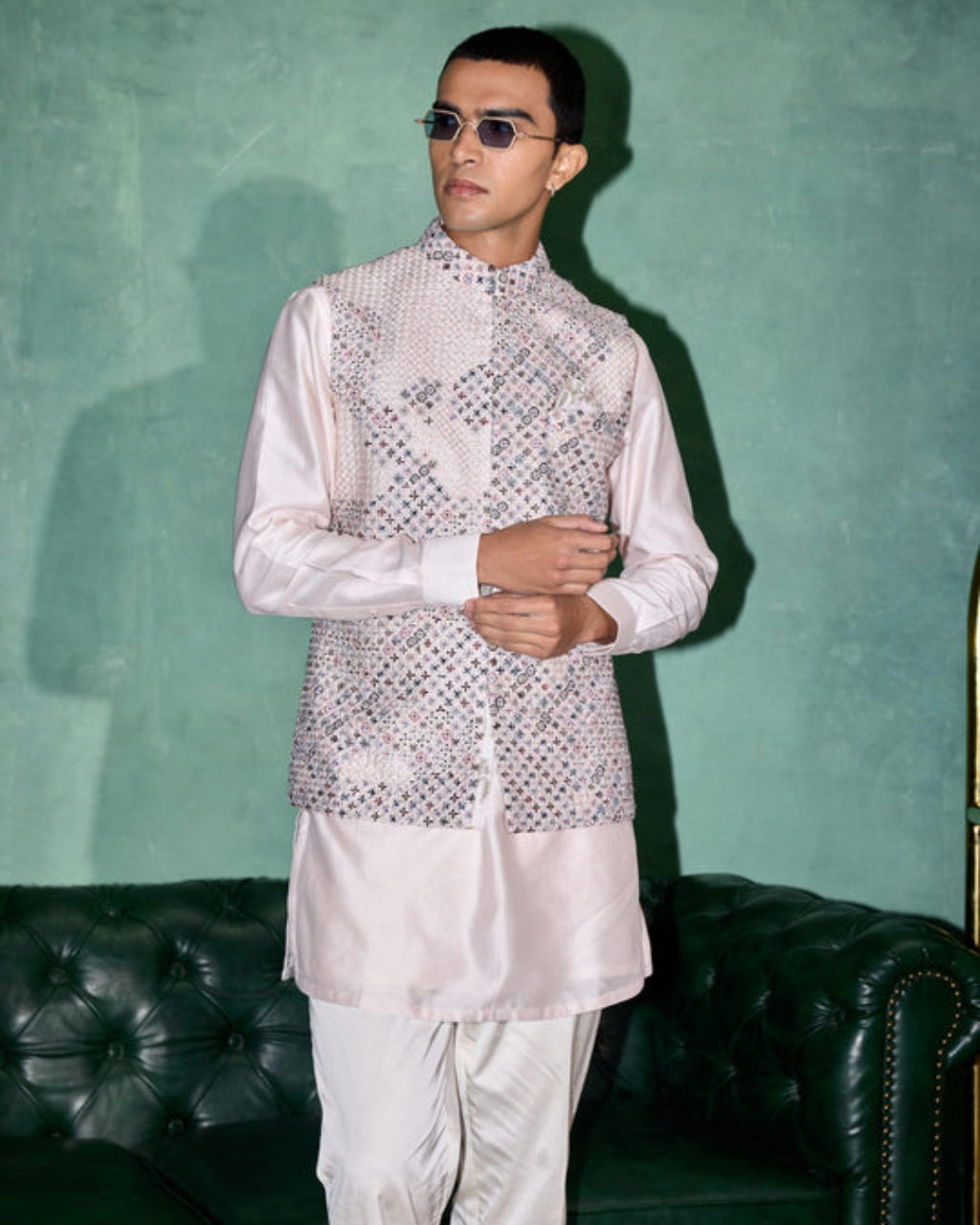 Pink Candy Nehru Jacket Set