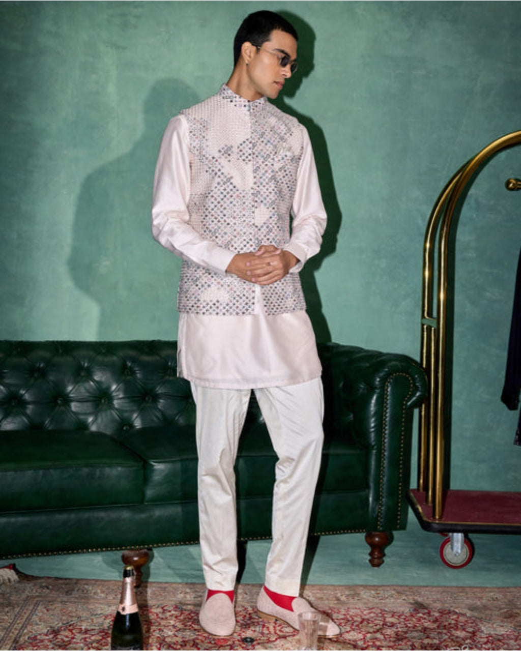 Pink Candy Nehru Jacket Set