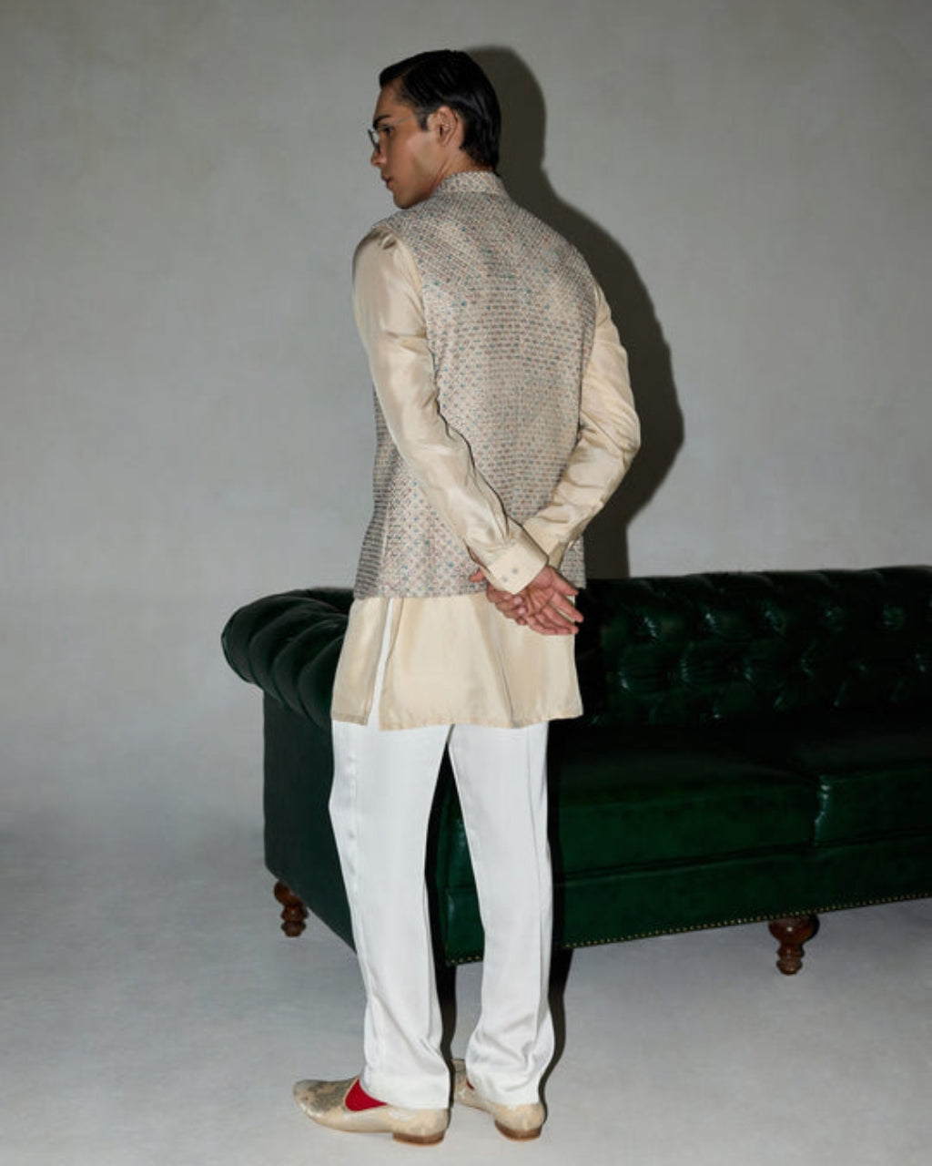 Ivory Candy Nehru Jacket Set