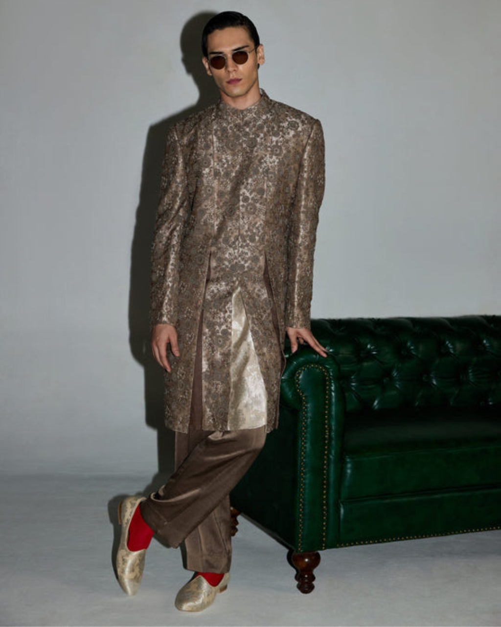 Garden In Bloom Layered Achkan Set