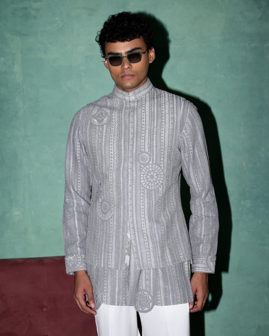Halo Heavy Nehru Jacket Set
