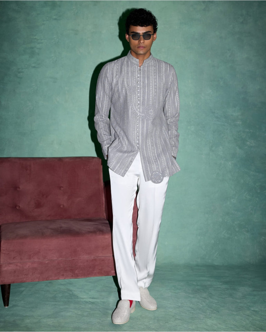 Halo Heavy Nehru Jacket Set