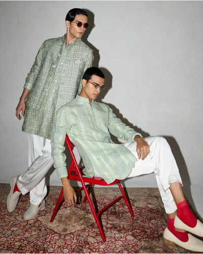 Green Halo Light Kurta Set