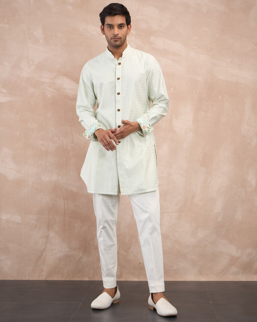 Mint Green Inara Motif Foe & Sb Kurta Set