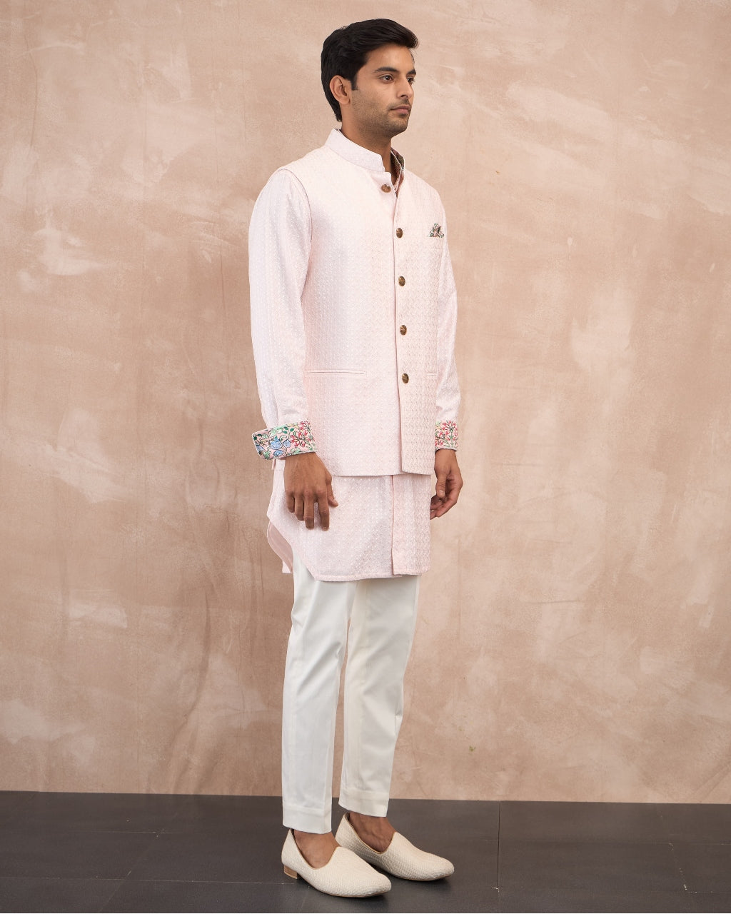 Powder Pink Inara Motif Foe & Sb Kurta Set