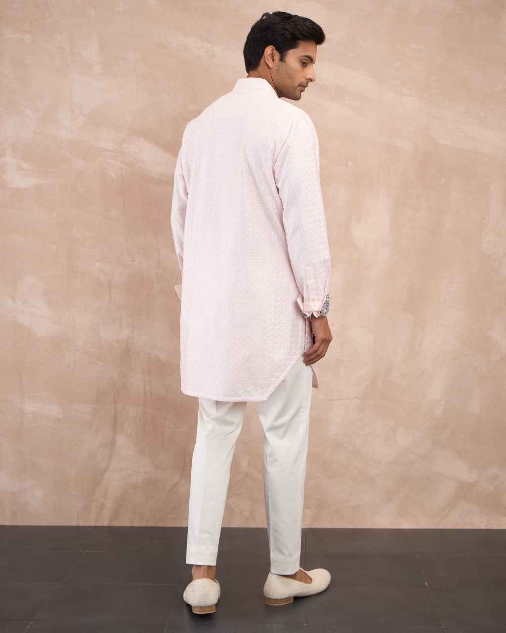 Powder Pink Inara Motif Foe & Sb Kurta Set