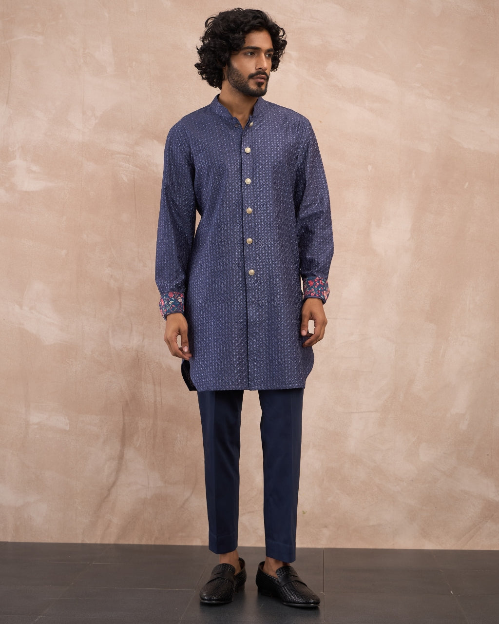 Cobalt Blue Inara Motif Foe & Sb Kurta Set