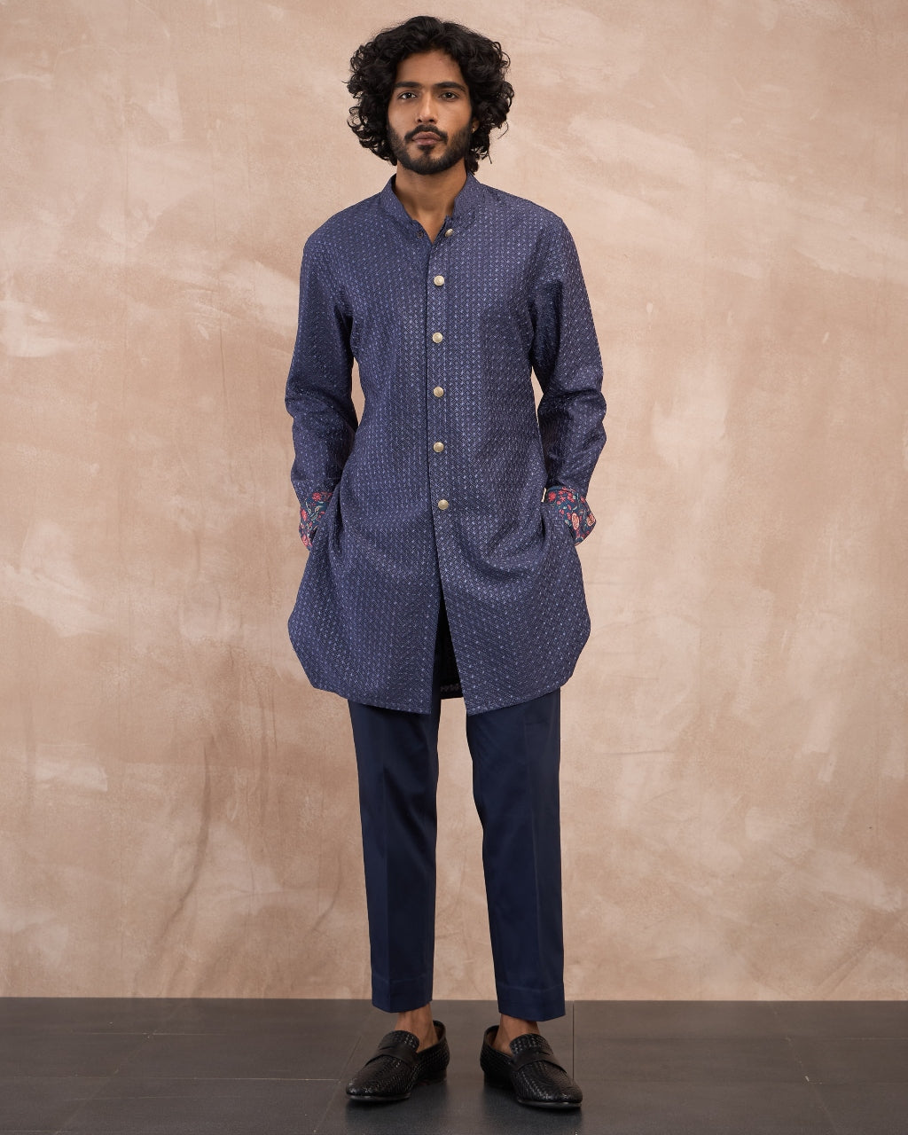 Cobalt Blue Inara Motif Foe & Sb Kurta Set