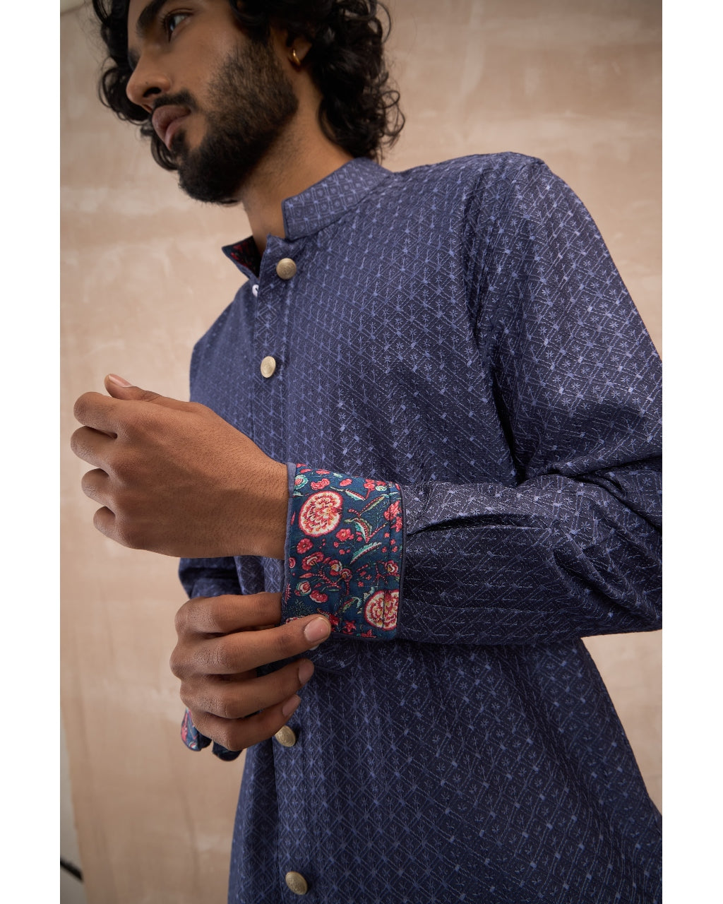 Cobalt Blue Inara Motif Foe & Sb Kurta Set