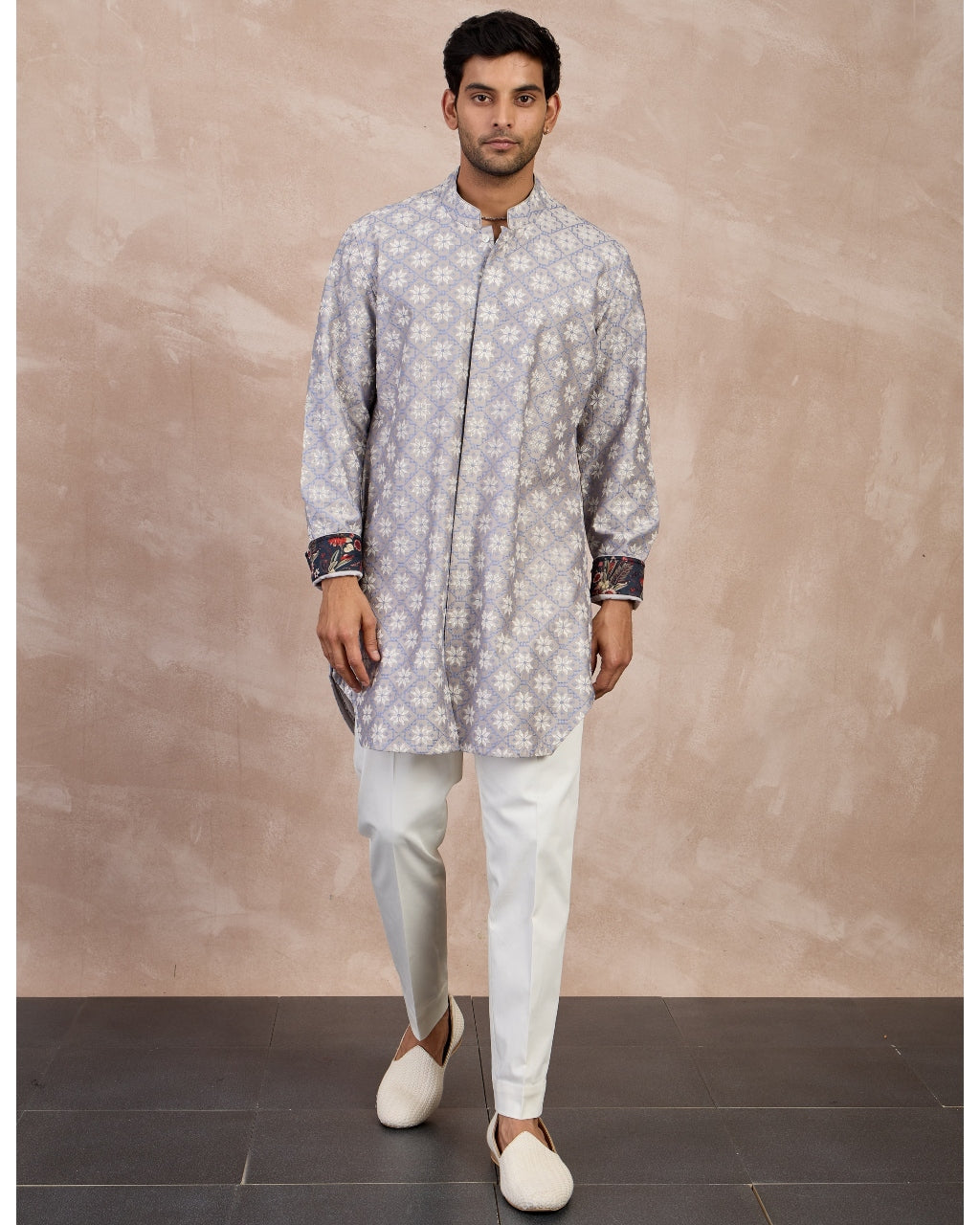 Storm Grey & Persian Violet Kairos Foe Kurta Set