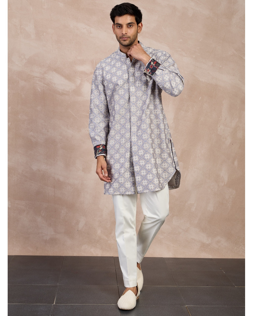 Storm Grey & Persian Violet Kairos Foe Kurta Set