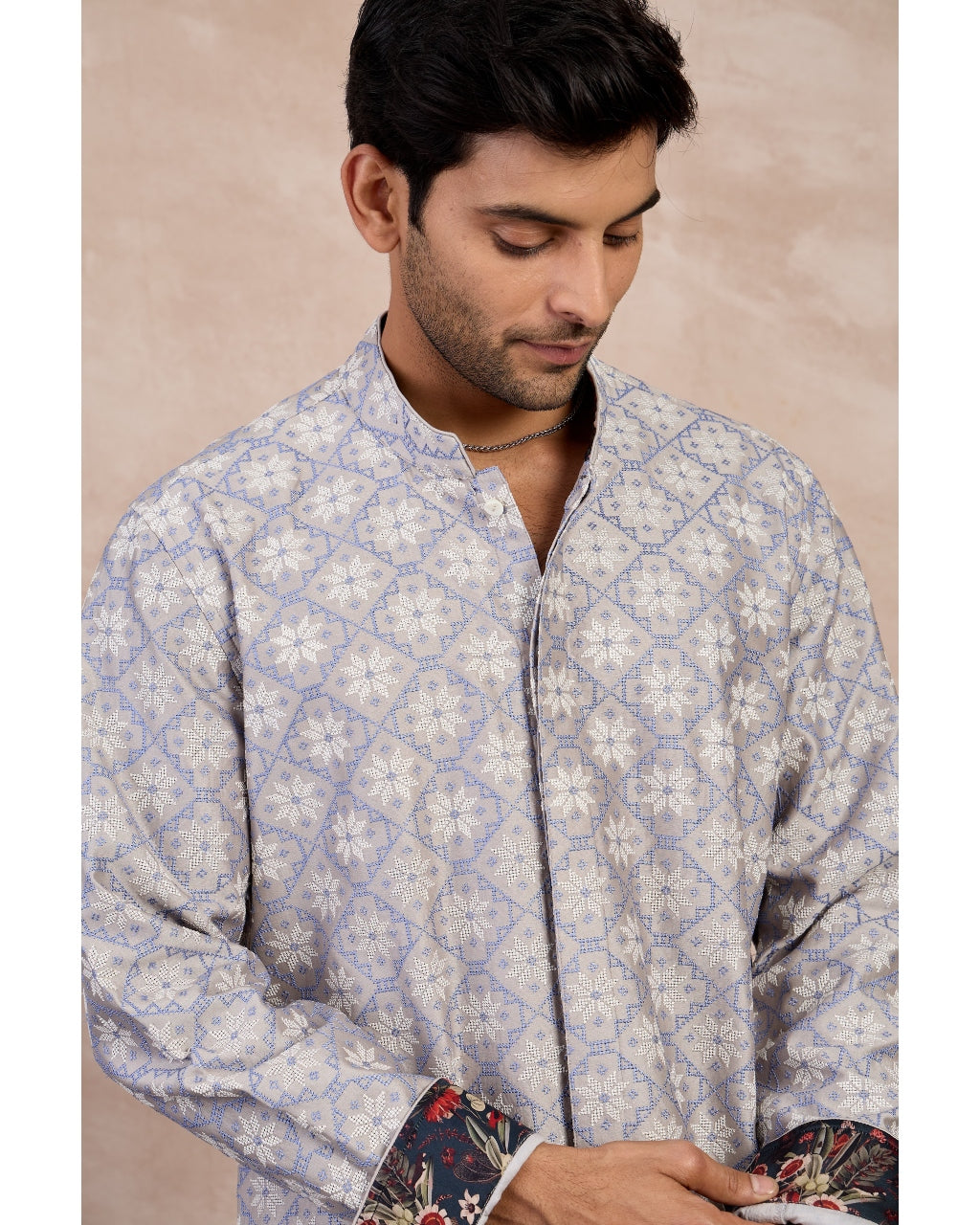 Storm Grey & Persian Violet Kairos Foe Kurta Set