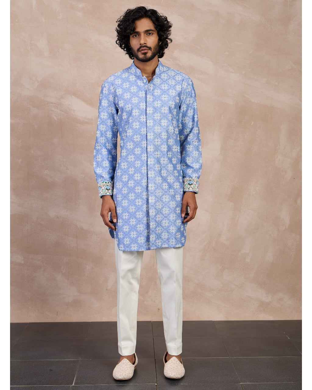 Persian Violet Kairos Front Open Degut Kurta Set