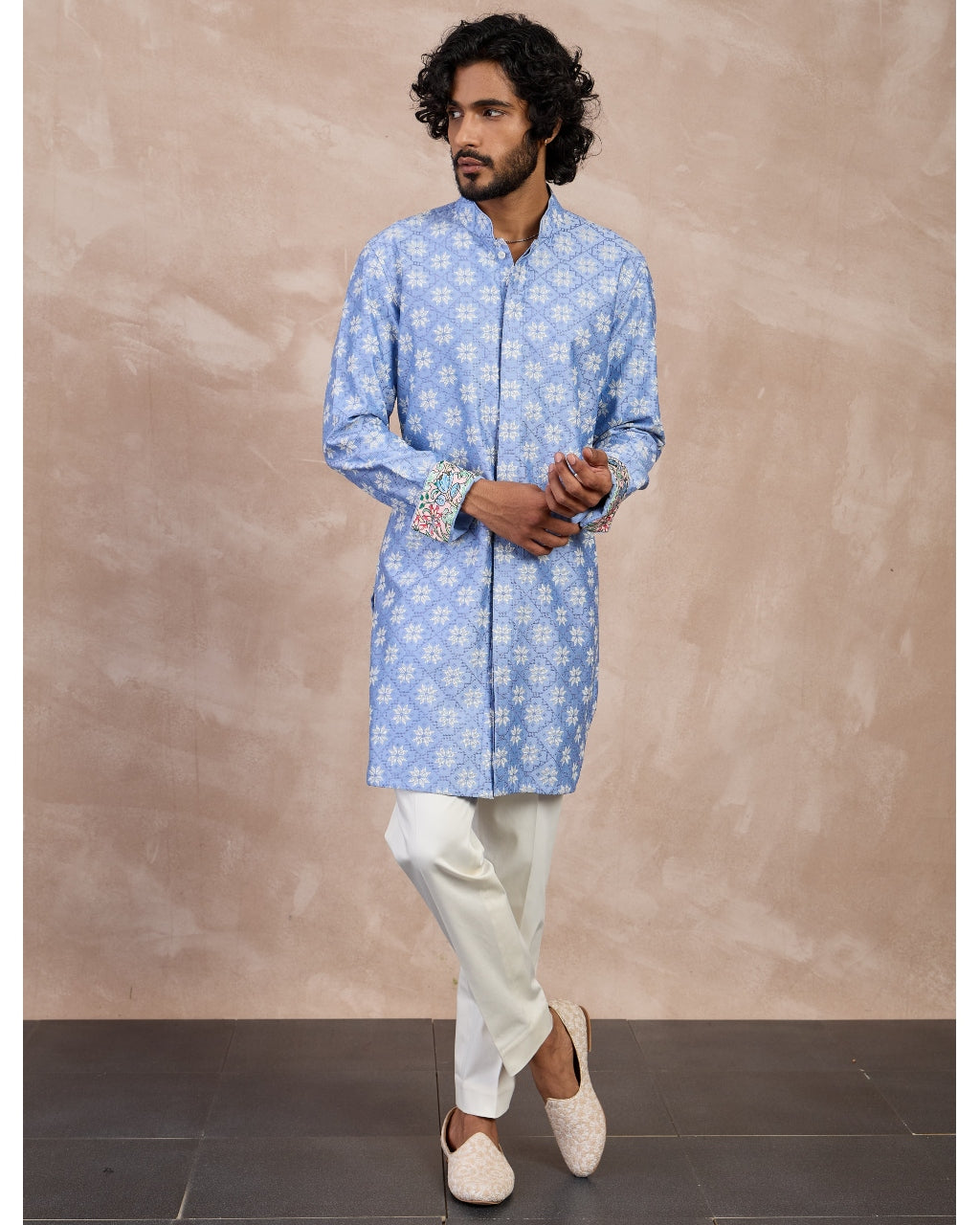 Persian Violet Kairos Front Open Degut Kurta Set