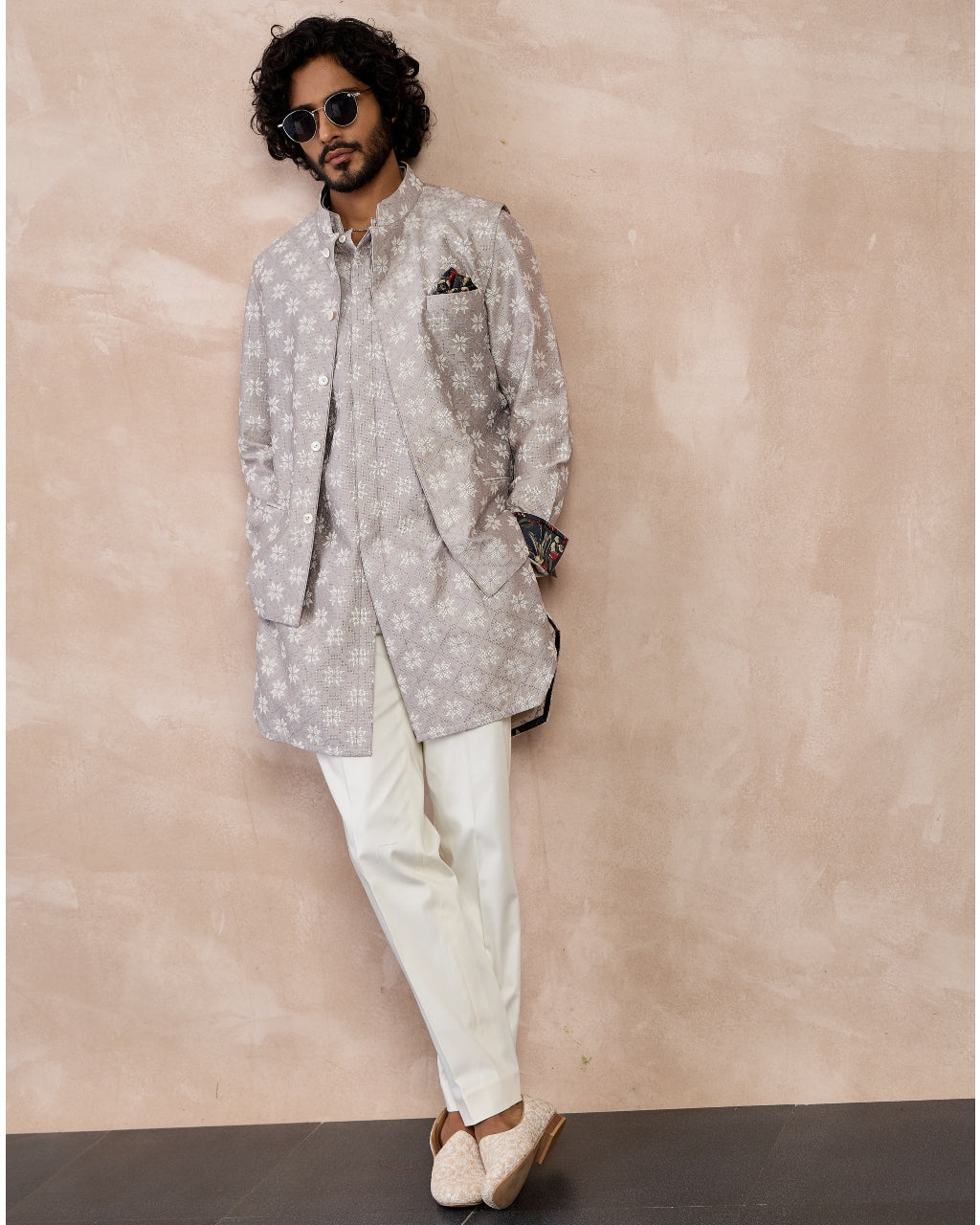 Storm Grey & White Kairos Foe Kurta Set