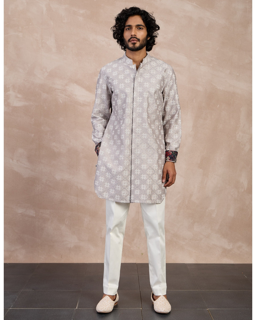 Storm Grey & White Kairos Foe Kurta Set