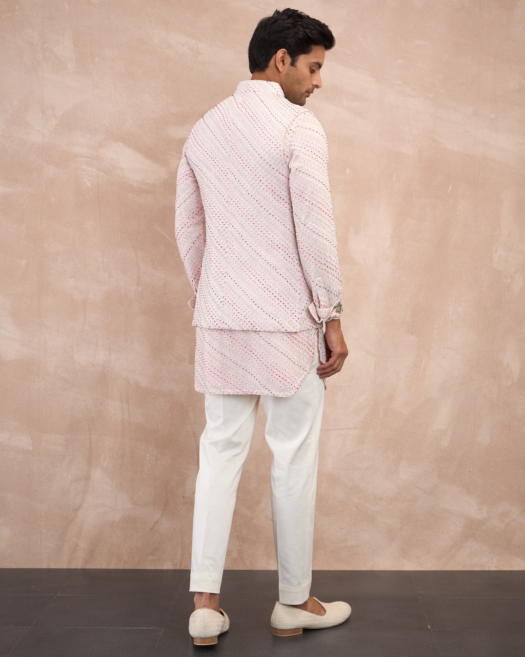 Powder Pink Nerds Kora Nehru Jacket Set