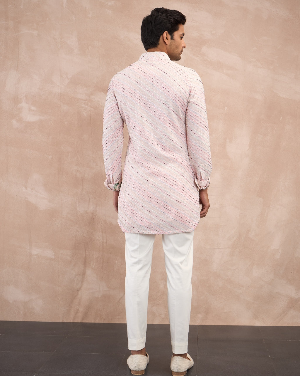 Powder Pink Nerds Kora Nehru Jacket Set