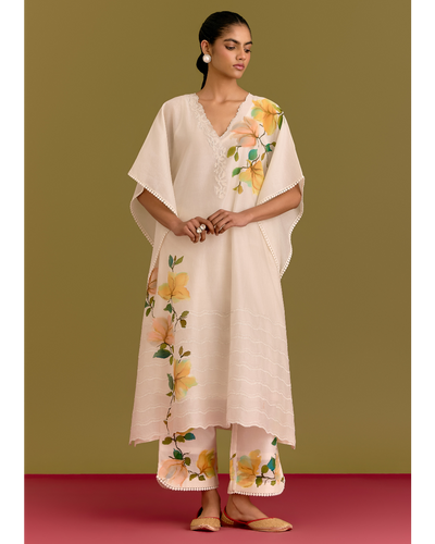 Ivory Handpaint Kaftan Set