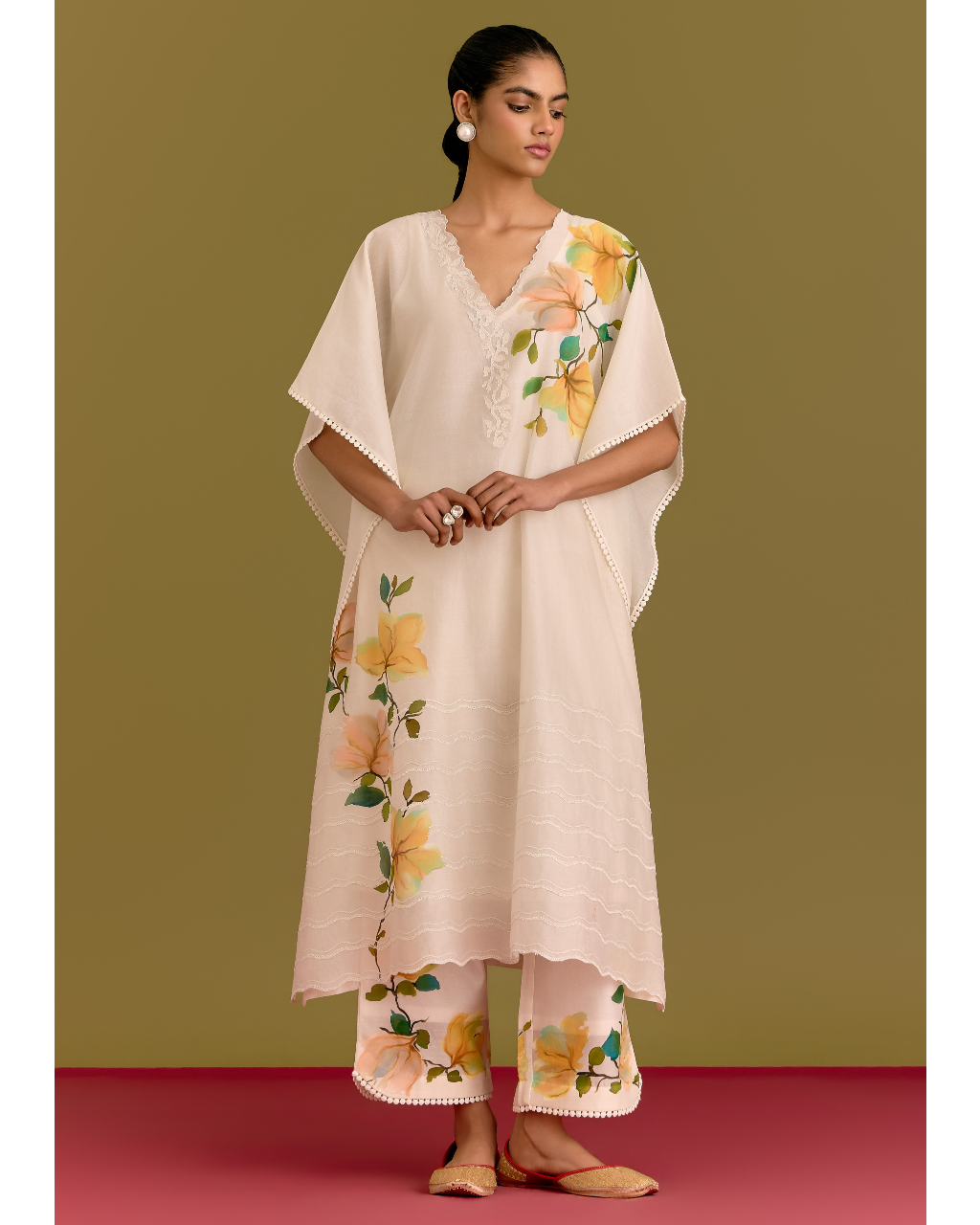 Ivory Handpaint Kaftan Set