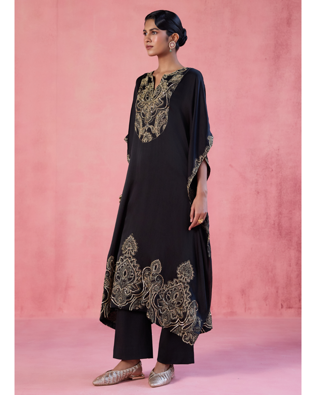 Zoya Kaftan Set - Black