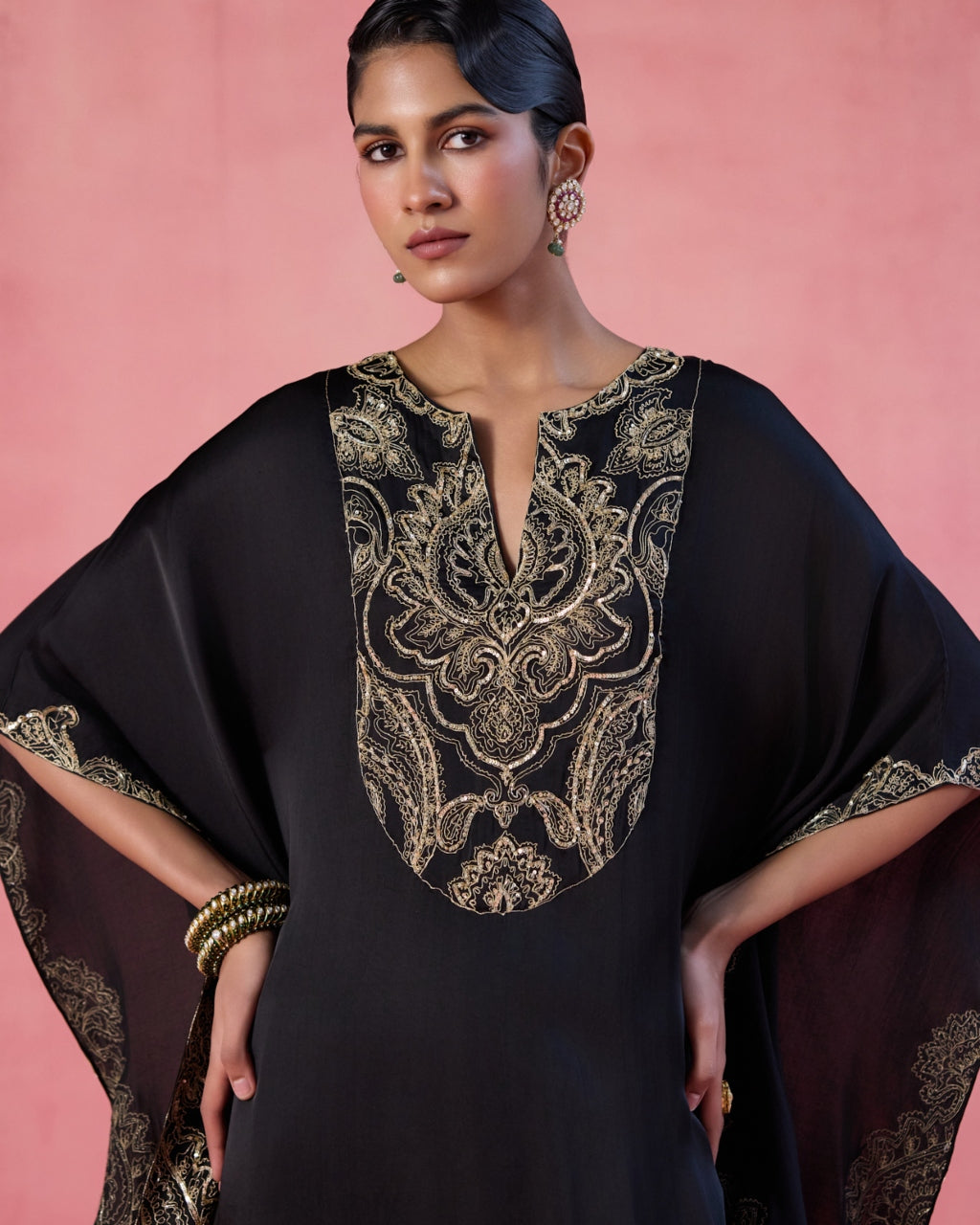 Zoya Kaftan Set - Black