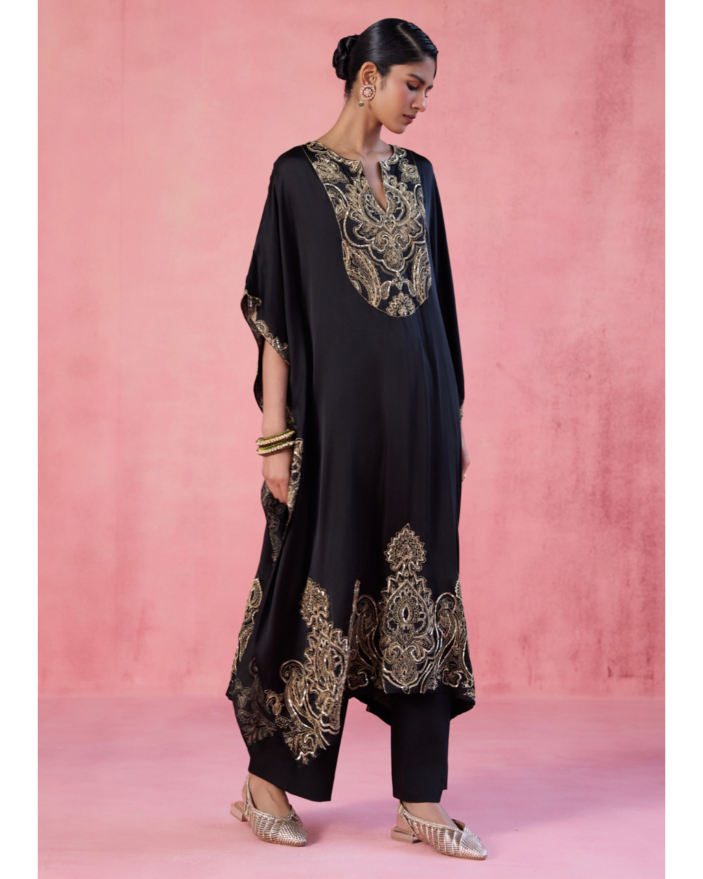 Zoya Kaftan Set - Black