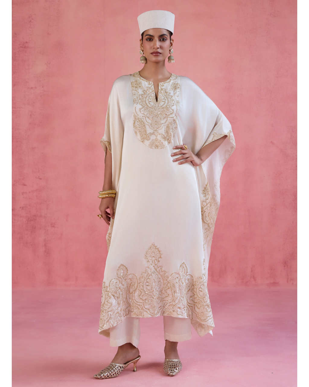 Zoya Kaftan Set - Ivory