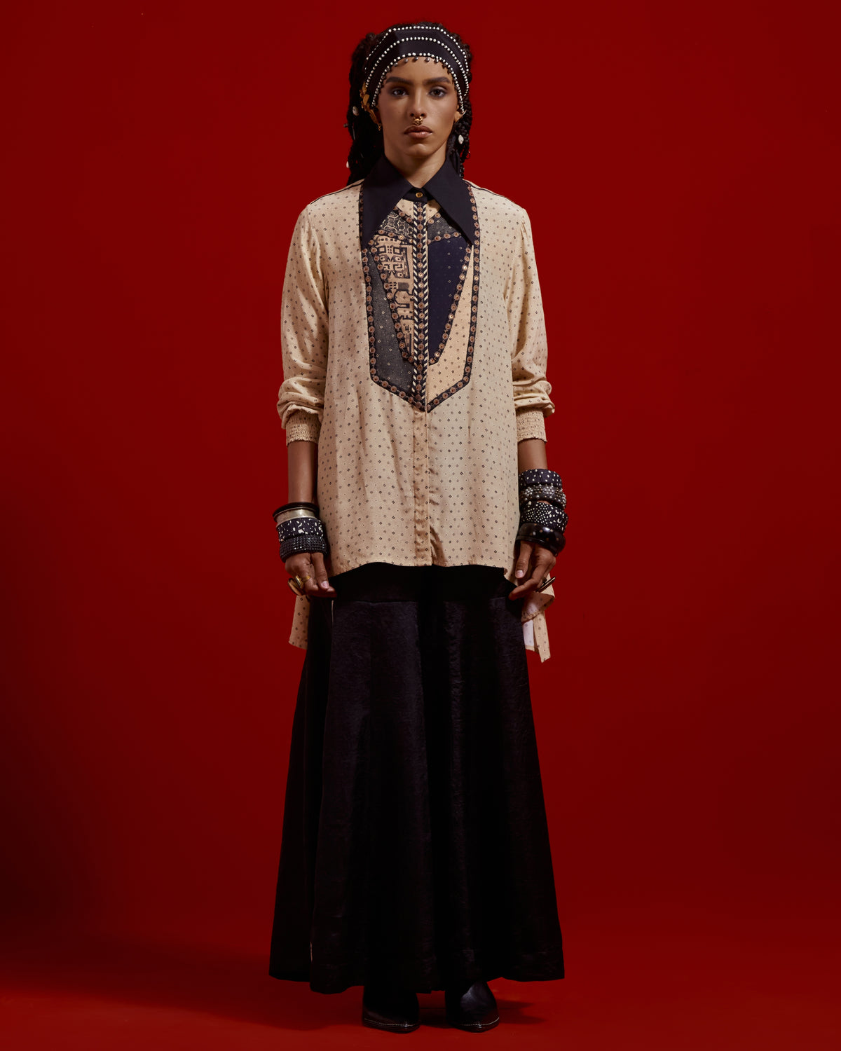 Open Dhana Jacket Set With Shirt