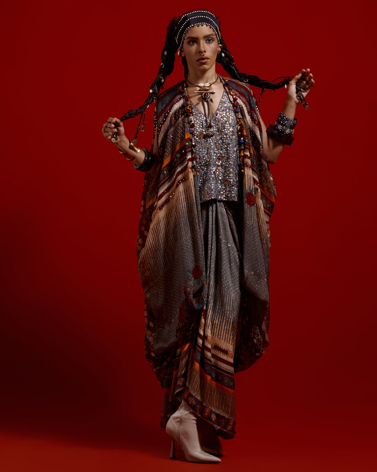 Ritu Kaftaan Corset Dupatta Jacket Set