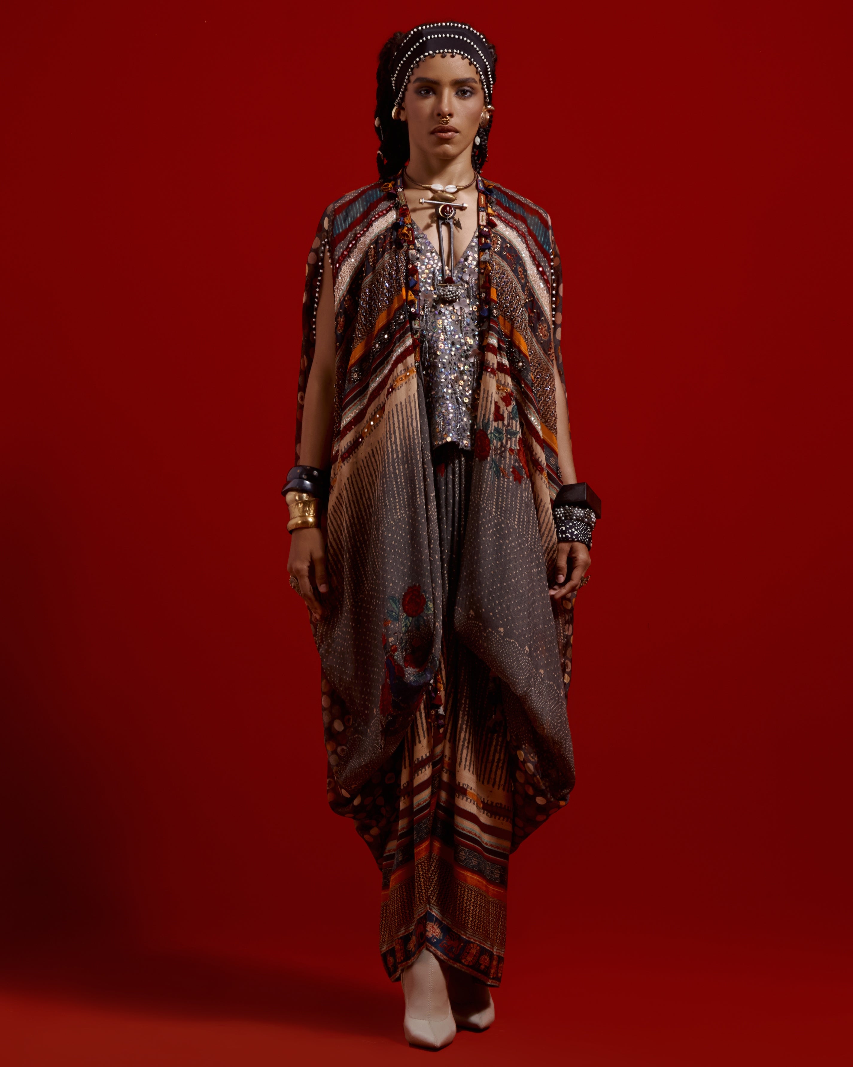 Ritu Kaftaan Corset Dupatta Jacket Set