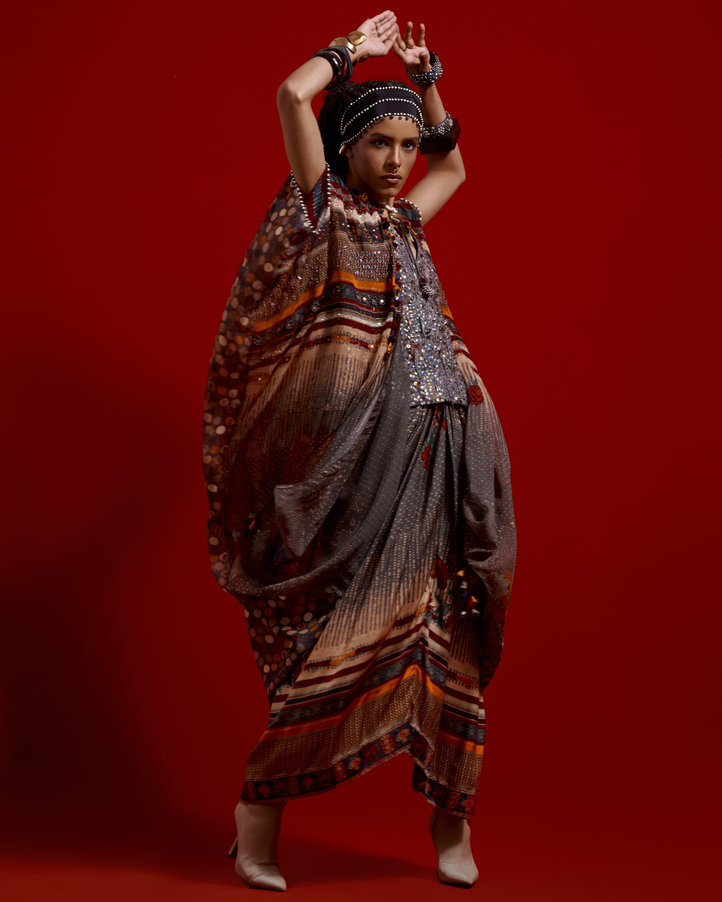 Ritu Kaftaan Corset Dupatta Jacket Set