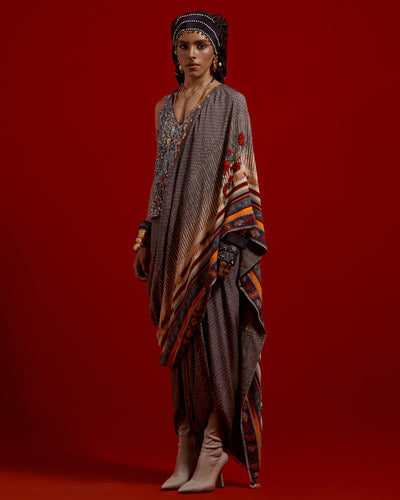 Sadhvi Draped Sari Top Set
