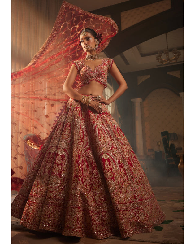 Buy Classy Red Readymade Wedding Party Wear Lehenga Choli | Wedding Lehenga  Choli