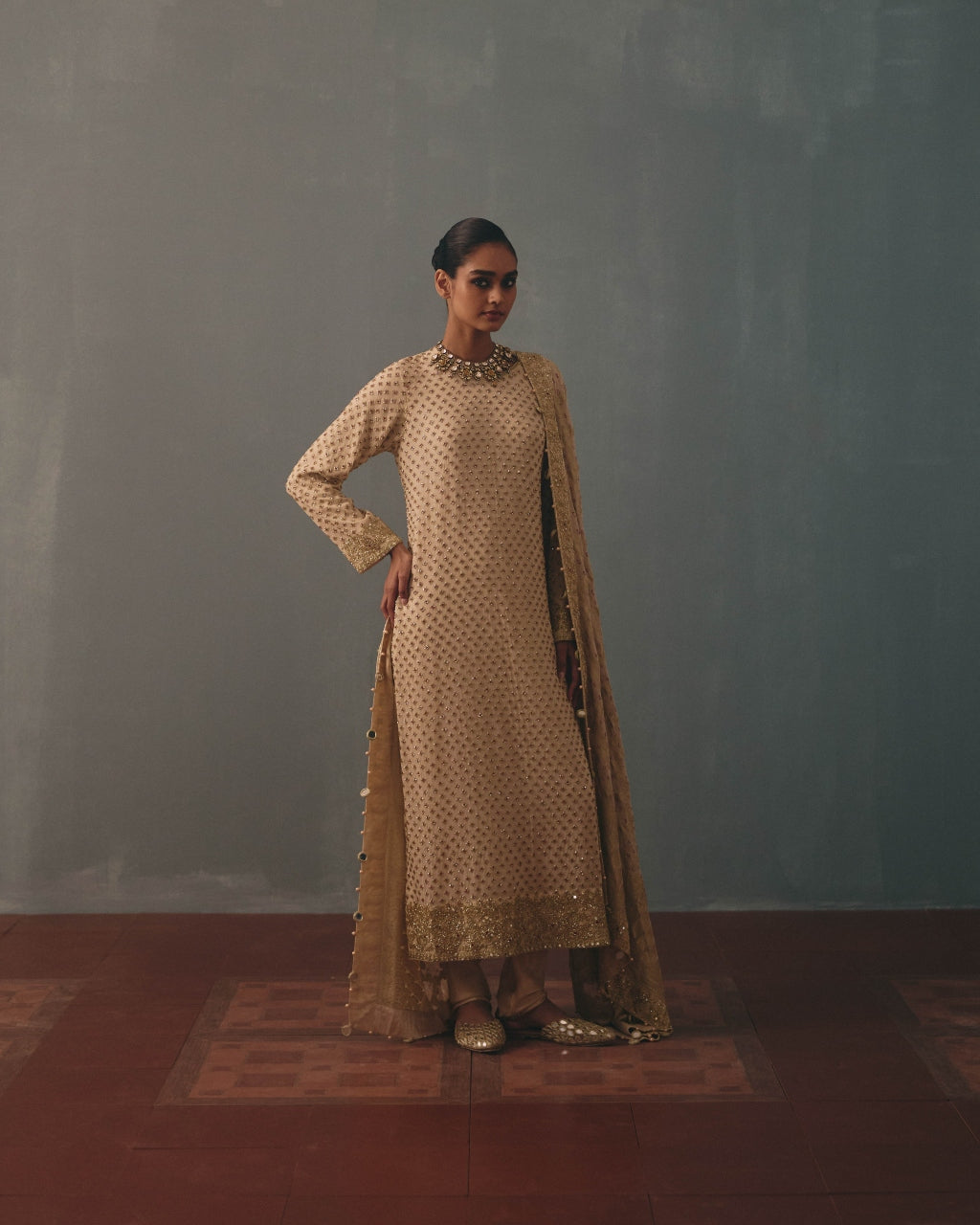 Coconut Hand Embroidered Star Kurta Set