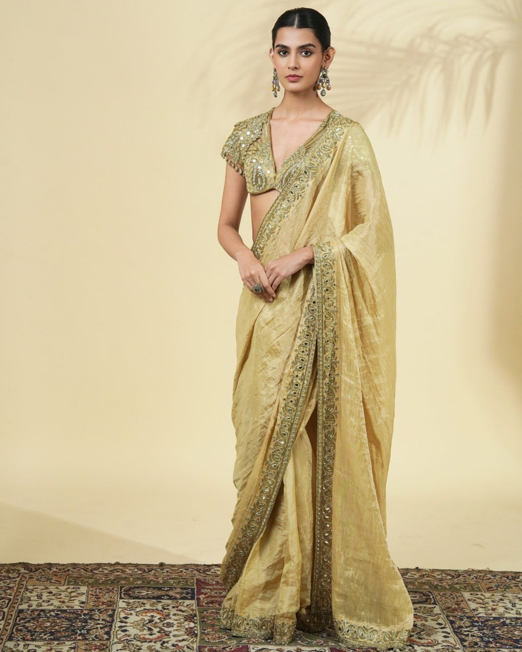 Gold Tissue Classic Sari Set
