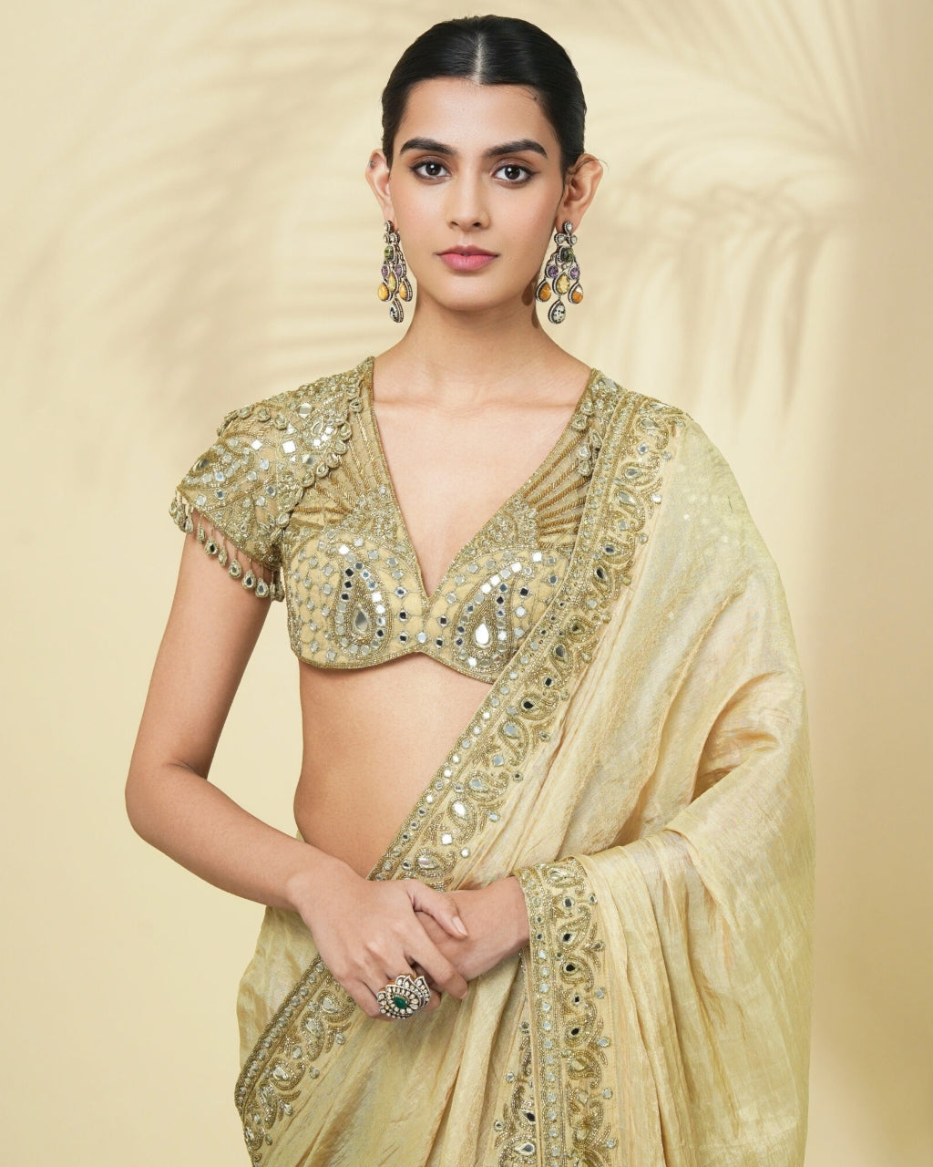 Gold Tissue Classic Sari Set