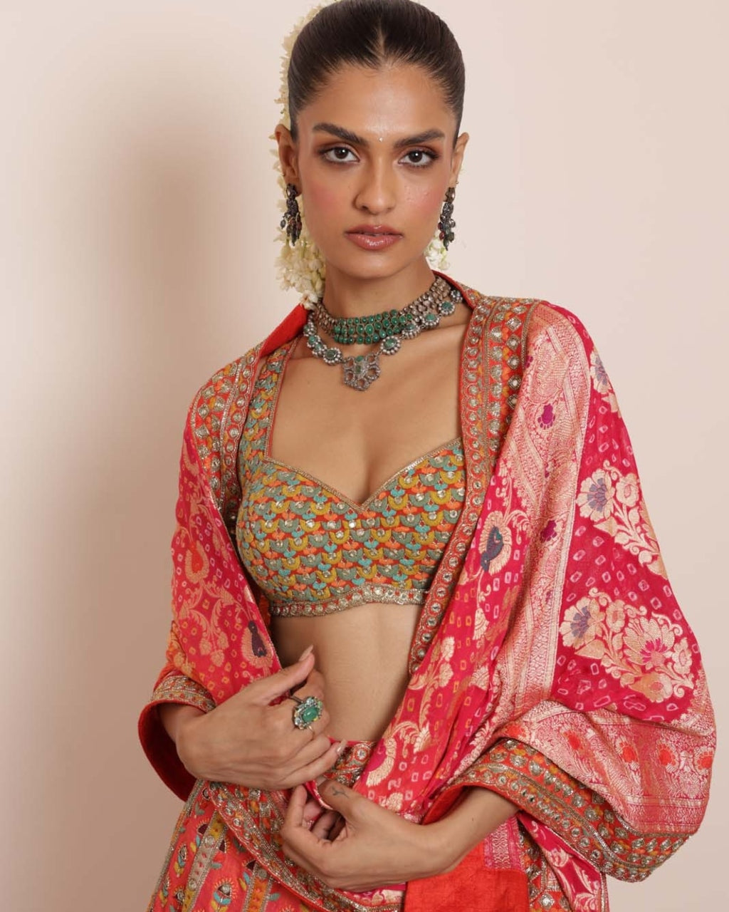 Coral Lehenga Set