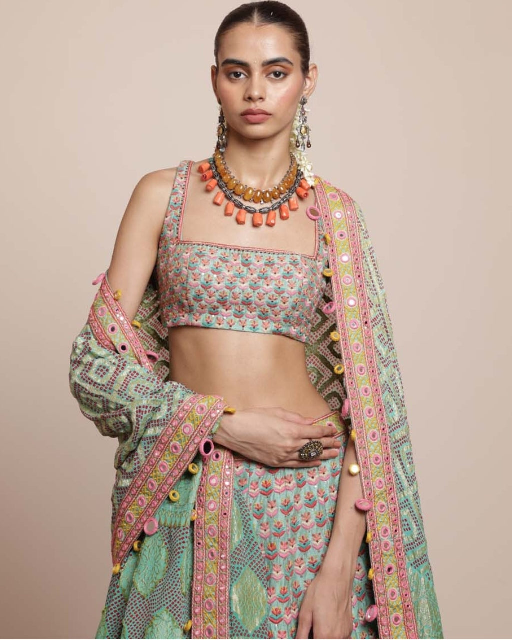 Ferozi Blue Ahir Lehenga Set