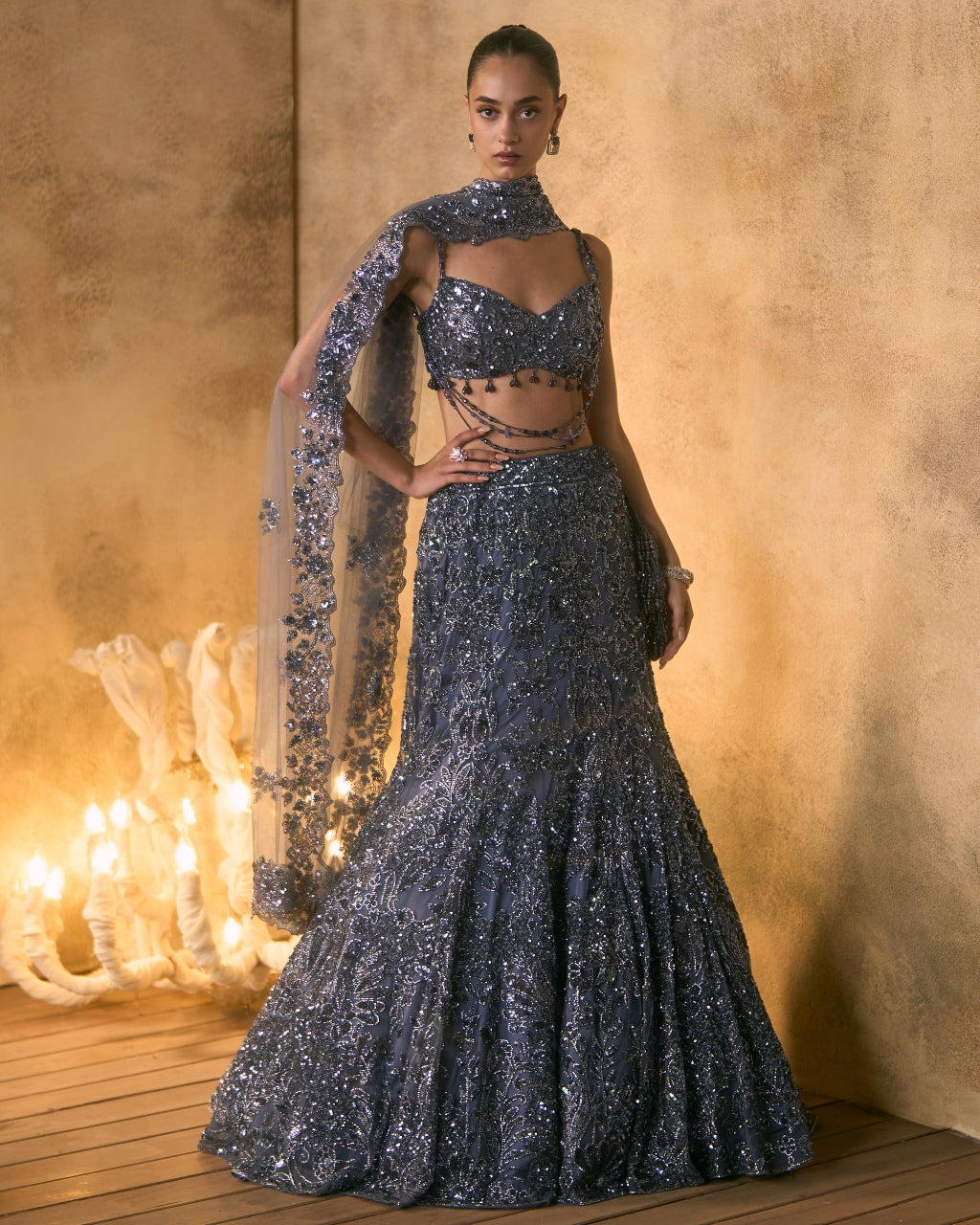 Cendre Lehenga Set