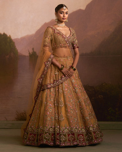 Dholki Mustard Lehenga Set
